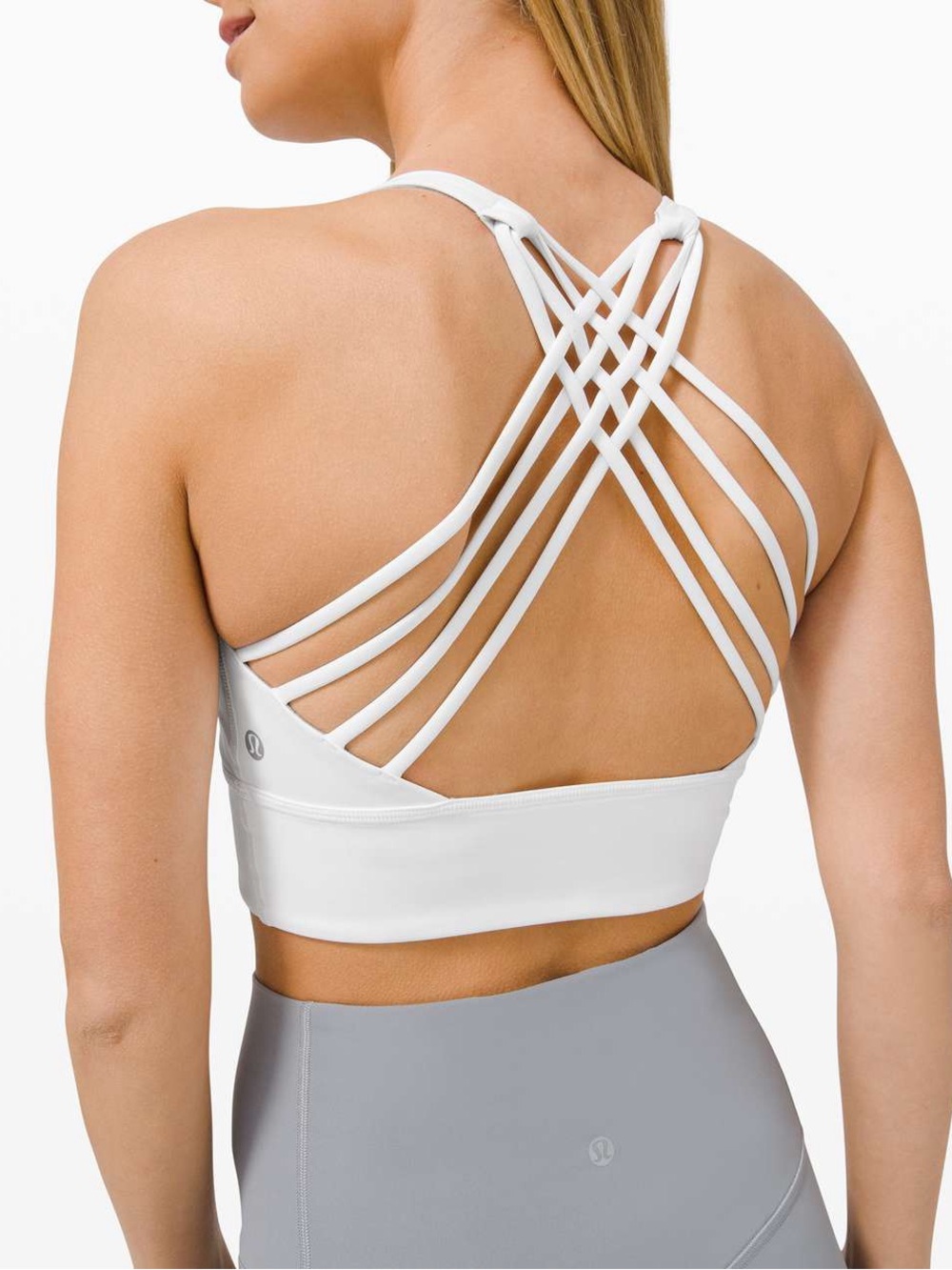 Lululemon Free to Be High-Neck Long Line Sports Bra - White - Size 8